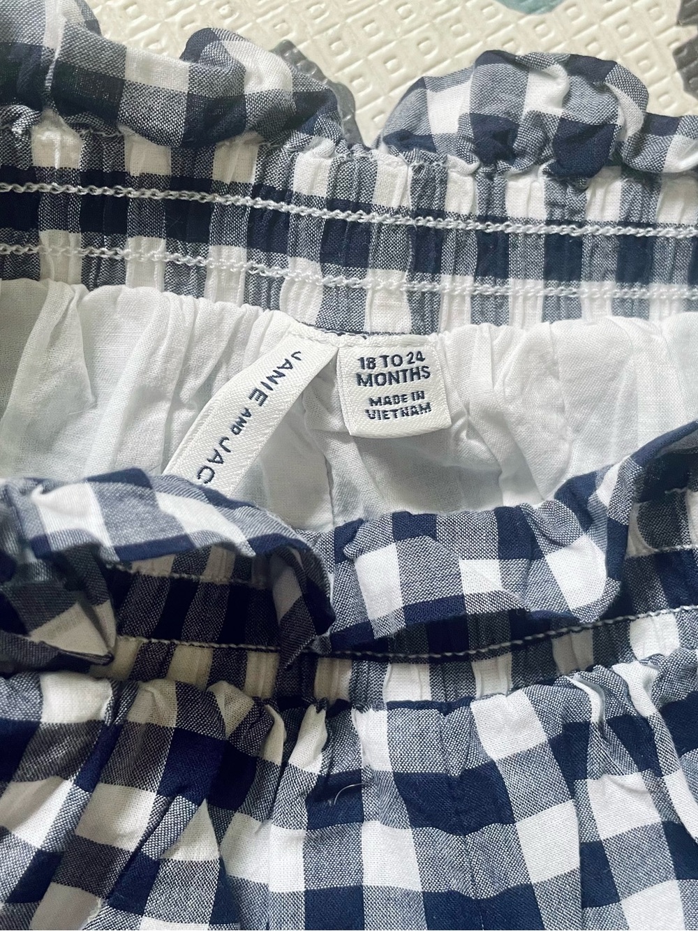 Janie and Jack Black and White Gingham Toddler Girl's Shorts - 18 to 24 Months - Picture 4 of 8